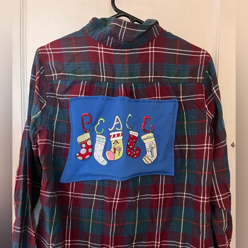 Custom Ugly Christmas Flannel Size Large - Picture 2 of 4